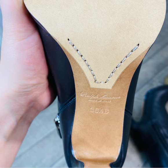 Ralph Lauren Purple Label Collection Nellie Leather Ankle-Buckle Booties Size 7B - Picture 11 of 14